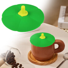 Couvercles en silicone alimentaire réutilisables et hermétiques pour tasses, mugs et tasses à café/thé – Verts, compatibles avec la plupart