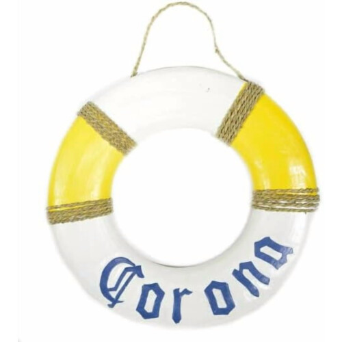 Boia salva-vidas de madeira da cerveja Corona, decoração de parede, 30 cm (12 polegadas)