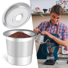 Capsule K-Cup réutilisable en acier inoxydable pour Keurig avec couvercle et