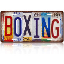 Vintage Boxing License Plate Wall Decor 12 x 6 in