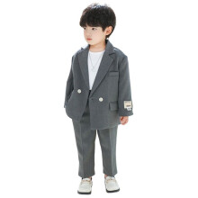 Boys Formal Suit Set (Tuxedo Coat, Vest, Pants, Bowtie) – Compatible with 18-24 Months, Grey