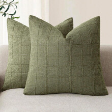 3D gestreepte chenille kussenhoes met moderne vintage textuur
