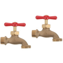 2pcs Outdoor Faucet Vintage Outdoor Water Spigot Copper Slow Faucet for Garden and Yard