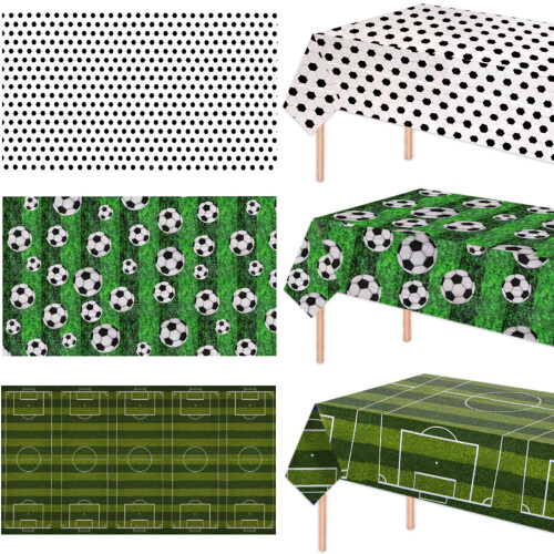 Soccer Ball Tablecloth and Backdrop Set 54x108 in