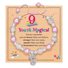 Magical Birthday Jewelry Charm Girls Wrist Jewelry with Rainbow Beads for Birthday