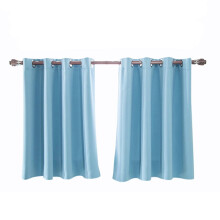 2pcs 29x36in Short Blackout Curtains with Black Liner, Double-Layer Insulated Grommet Curtains for Bedroom, Dining Room, Kitchen (Blue)