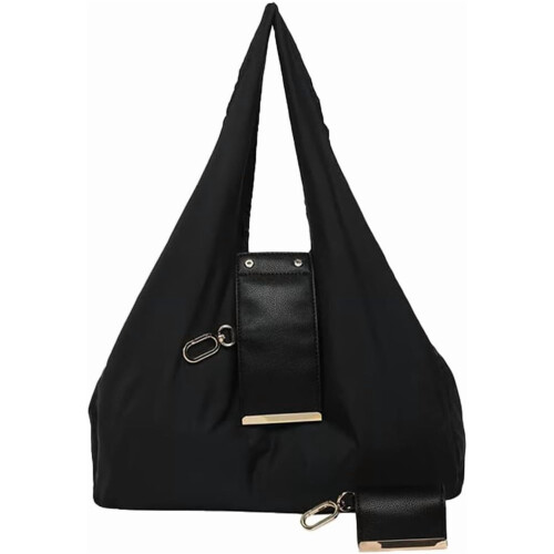 Bolsa tote com chaveiro em couro vegano, 50 x 60 cm (20 x 24 polegadas)
