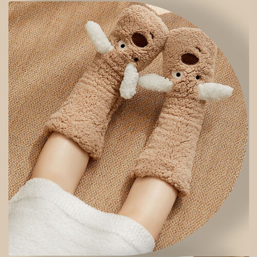 Κάλτσες CYBIBO Fuzzy Slipper για γυναίκες – Χοντρές, αντιολισθητικές, θερμικές κάλτσες 2