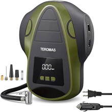 Portable Tire Inflator Air Compressor – 12V DC & 110V AC, Digital Pressure Gauge, Compatible with Car Tires & Inflatables