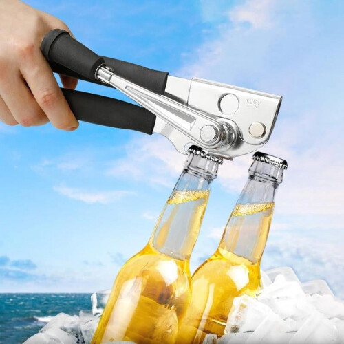Easy-Crank Can Opener w/ Folding Handle, Sharp Blade, Stainless Steel – Compatible with Sharp Blade, All Can Sizes 2