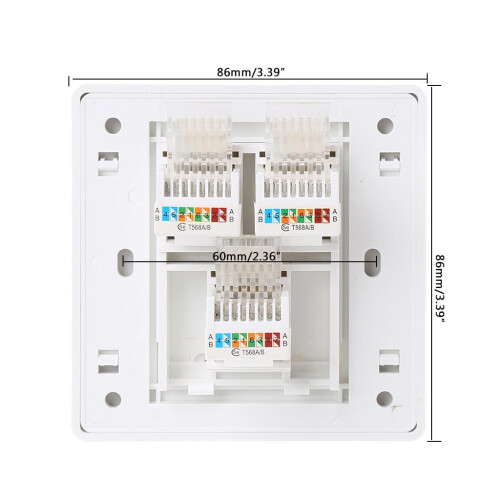 Πάνελ πρίζας τοίχου 4 θυρών RJ45 Ethernet 86x86 χιλ. 2