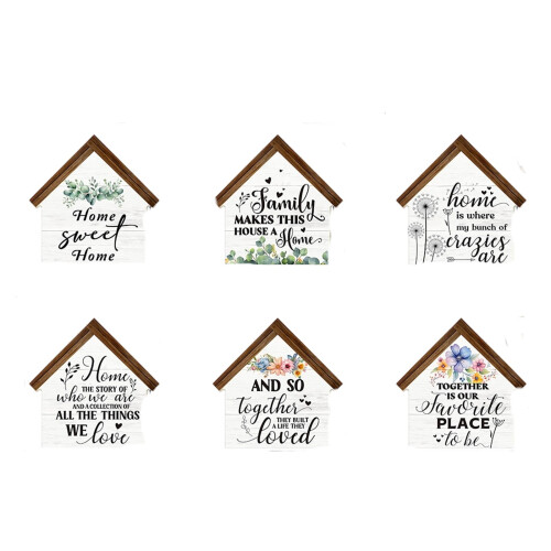 6 semne de perete din lemn în formă de pasăre, decor rustic de la fermă 1