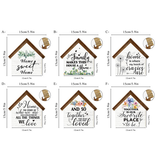 6 semne de perete din lemn în formă de pasăre, decor rustic de la fermă 2
