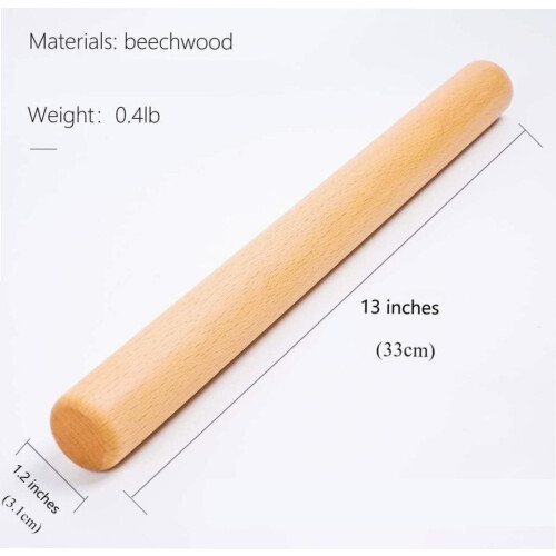 Rodillo de madera de haya de 13,8 pulgadas 2
