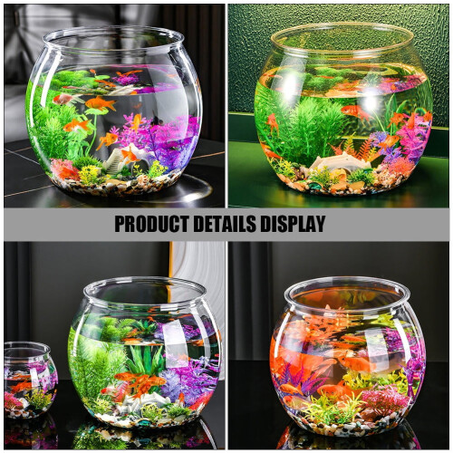 Fish Tank For Goldfish Transparent PET Space Saving For Desktop Display 1 Set 2