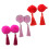 Presilhas decorativas em estilo chinês rosa, 6 peças 6