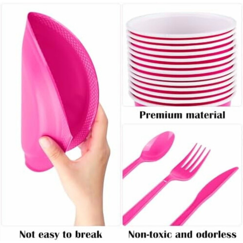 Black Disposable Dinnerware Set – 400 pcs, 7" & 9" 2