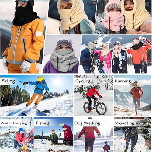 Μάσκα σκι Sherpa Hood για γυναίκες, χειμερινό σκι με κουκούλα από φλις, αντιανεμικό 2