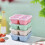 Boîte à goûter Bento beige à 4 compartiments 16,5 x 15,5 x 5,5 cm 3