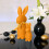 Statuette decorative a forma di coniglietto pasquale, 4 pezzi, 22 cm e 12 cm 2