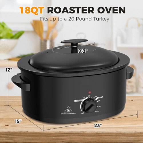 8 QT Electric Roaster Oven with Self-Basting Lid 1