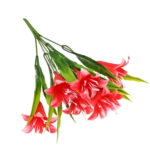 Flores Artificiais, Buquê Artificial de Plástico (Vermelho) 1