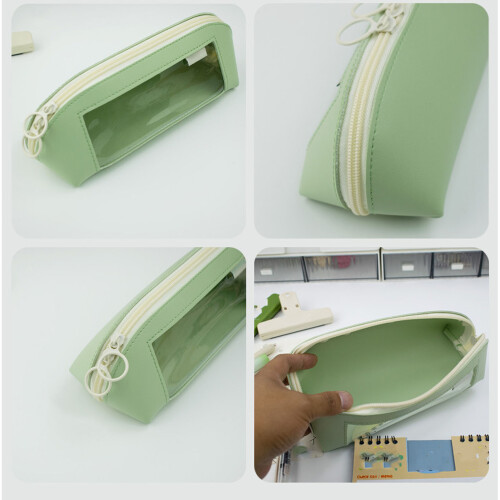 Leather Look Pen Pouch, Clear