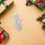 12Pcs Silver Glittery Artificial Leaf Stems for Christmas Tree Branch Decoration 4