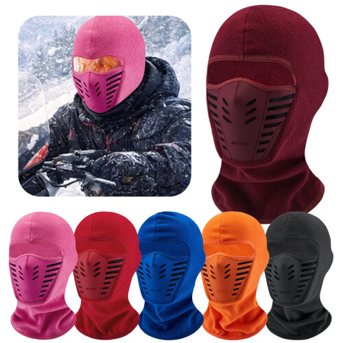 Μάσκα πλήρους προσώπου Winter Rider με αντιθαμβωτική επένδυση από φλις, ζεστή και 2