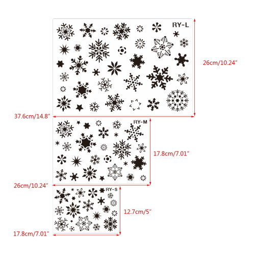 Julsnöflinge-schablonset – 3 storlekar 1