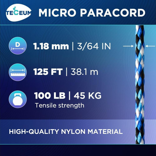 Micro-Paracord 1,18 mm  125 Fuß, blauer Schlangendraht 1