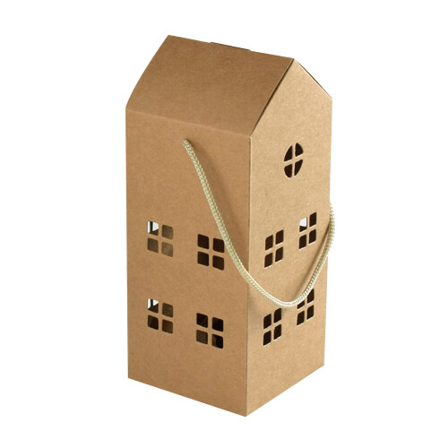 Μεγάλο κουτί δώρου σε σχήμα σπιτιού (15x7x7"), Cardboard3D Cottage με κοίλα παράθυρα, δώρο 1