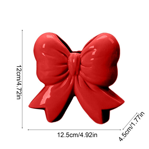 Rode keramische tafelvaas 5x5x2 inch 2
