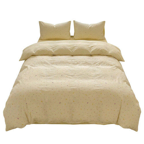 Bedding Set Soft Breathable Reactive Print Beige 4-Piece 1