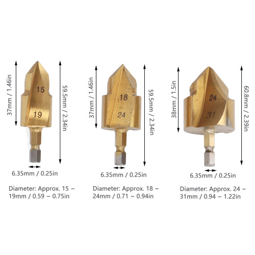 Set di punte per trapano PPR per sollevamento - 3 pezzi, 15-31 mm, Argento 1