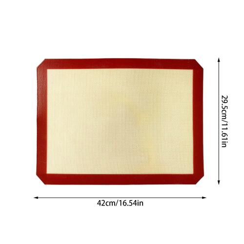 Tapete de silicone para assar 42 x 29,5 cm (16,54 x 11,61 polegadas), antiaderente, durável e uniforme, ideal para assar e preparar alimentos no 1