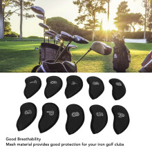 10 Pack Black Golf Iron Head Covers