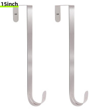 Lot de 2 supports de couronne de 38 cm pour porte d'entrée – Crochet métallique à fixer sur la porte, compatible avec les portes standard,
