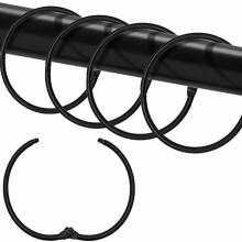 Crochets de rideau de douche en métal antirouille, lot de 24