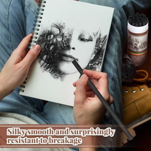 Ξυλάκια κάρβουνου Willow 2-4mm 50 τεμάχια για σκίτσο 2