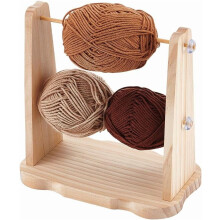 Doppelter drehbarer Garnhalter aus Holz, tragbarer Garnspinner und Knäuelhalter zum Nähen, Basteln und Kranzbinden – 1 Set