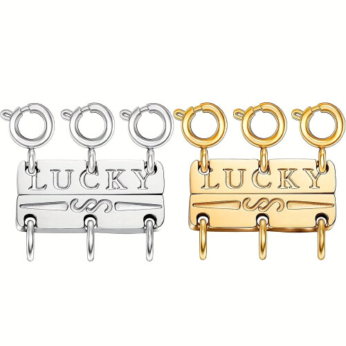 Fermoir multi-rangs en acier inoxydable pour colliers 1