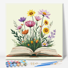 Numbers-kukkamaalaustetti kehyksellä, 10x10 tuumaa
