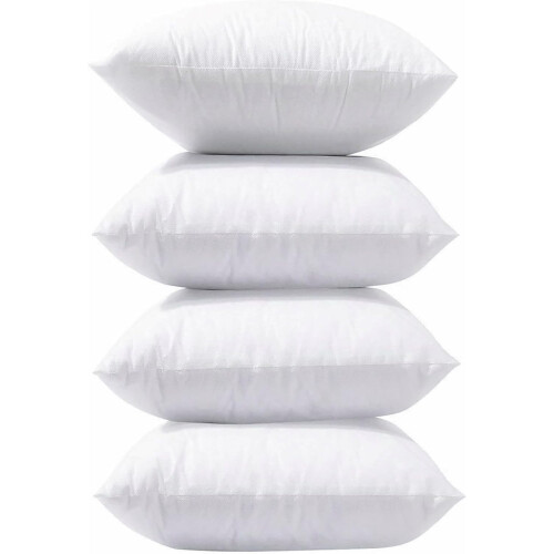 Set van 4 witte kusseninzetten (20x20 cm)