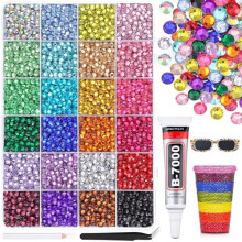 6600 strass multicolores en résine de 5 mm pour loisirs créatifs, vêtements, gobelets, tasses, chaussures, tissus et nail art – Compatibles avec