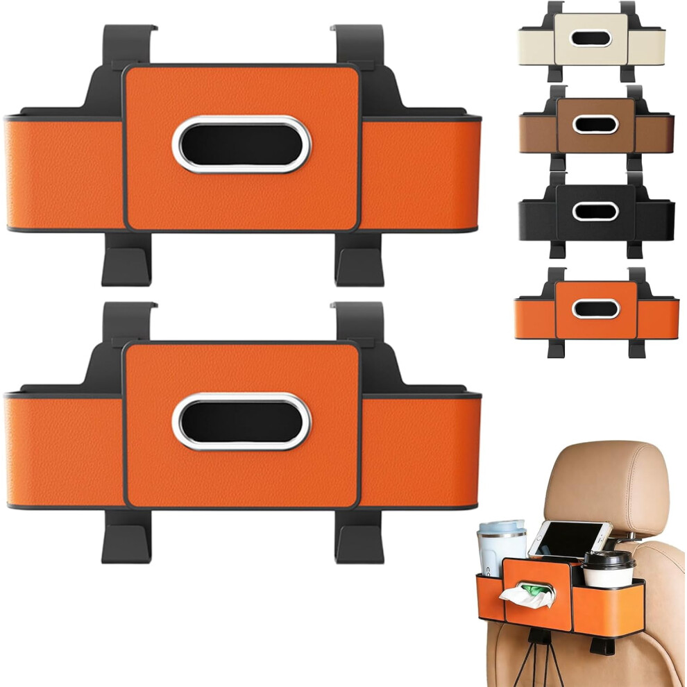 Multifunctional 3-In-1 Car Organizer For Back Seat Â Holds Phone, Drinks, Handbag, Tissues & More (Orange) Â Compatible With Most Cars Orange 9329345187872