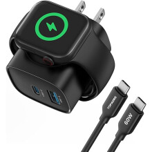 Nabíječka FU1999 3 v 1 s USB-C (20 W) pro Apple Watch Ultra/9/8/7/6 a iPhone 16/15 Series, kompatibilní s nabíječkou Apple Watch, černá