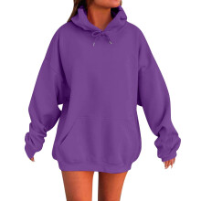 Oversized Damen-Baumwoll-Hoodie-Pullover, weich und warm, perfekt für den Winter, ideal für lässigen Streetstyle, Größe XXXXL, Lila
