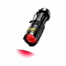 ZCR1 Mini-Taschenlampe mit geringer Leuchtkraft (rot) – Zoombar, schwaches rotes Licht für Sternenbeobachtung und Sternkarten,
