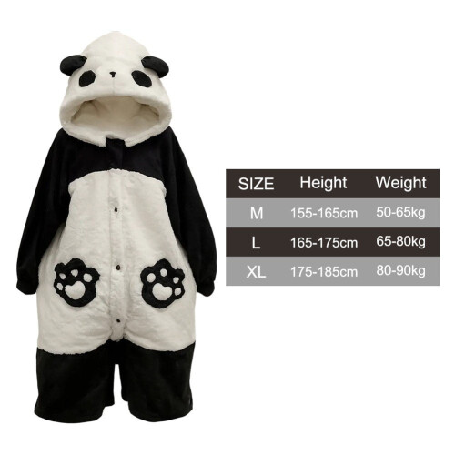 Unisex Πιτζάμα με Ζώα Panda Animal, Ζεστό Ολόσωμο με Κουκούλα για Ενήλικες 2